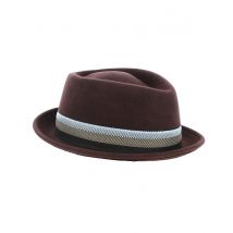 Chapeau Porkpie laine marron - Flechet - S - 54/55 cm - Laine - Italie