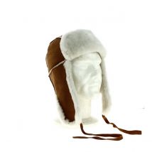 Chapka l'Inuit Peau marron/fausse fourrure blanche - Stetson