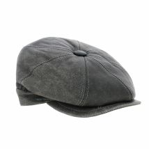 Casquette Huit côtes Harris Cuir Gris - Fléchet - 56 cm - Cuir - France