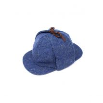 Casquette Sherlock Holmes Tweed Bleu - Hanna Hats - L - 58/59 cm - Laine Vierge - Irlande