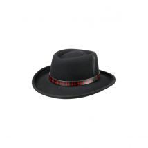 Chapeau Gambler Woolfelt Noir - Stetson - L - 58/59 cm - Laine - Chine