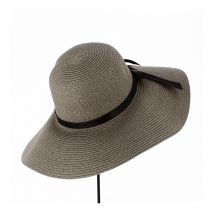 Capeline Talia Paille Papier Taupe - Traclet - 55 cm - Paille papier polyester - Chine