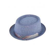 Chapeau PorkPie Caribe Madras Lin/Coton - Traclet - 55 cm - Coton - Italie