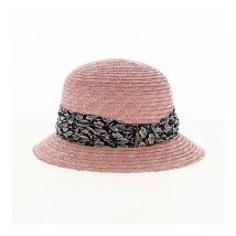 Chapeau Cloche Cléo Paille Rose - Seeberger - M - 56/57 cm - Paille - Chine