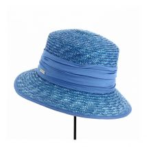 Chapeau cloche Erza paille naturelle bleu jeans - Traclet - Taille unique - Paille - Chine