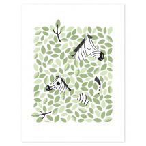 Wandposter - Hide & seek in the canopy Zebras