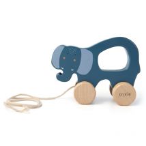 Holz Nachziehtier - Mrs. elephant