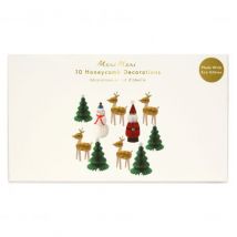 10-er Set Deko - Honeycomb Christmas Characters