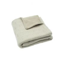 Decke Wiege 75x100cm Grain Knit Olive Green/Velvet