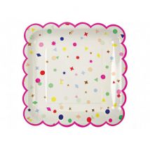 Set von 8 großen Partytellern aus Papier