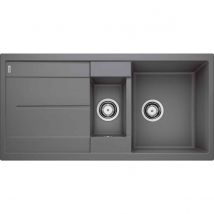 Blanco - Metra 6s Silgranit - Evier de Cuisine à Encastrer - Gris Foncé - Granit 518877