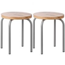 Kidsdepot - Set van 2 krukjes - Circle grey