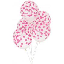 My little day - 5 schattige feestballonnen confetti - fuchsia