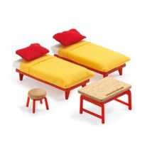 DJECO - Toffe Petit Home poppenhuis meubelset - kinderslaapkamer