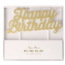 Meri Meri - Gouden Happy Birthday kaars