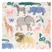 Meri Meri - Kleurrijke grote servetten - Safari Animals
