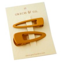 Grech & Co - Mosterdgele set van 2 haarclips - Golden