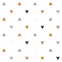 Lilipinso - Behangpapier Driehoekjes - Blauw, grijs & beige