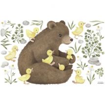 Lilipinso - Interieursticker M - Bear & baby ducks