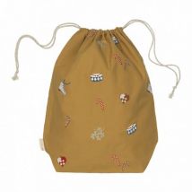 FABELAB - Okergele kerstzak - Nostalgia embroidery - Ochre