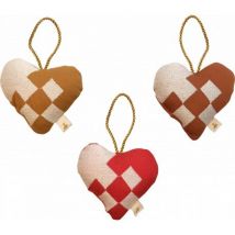 FABELAB - Set van 3 kersthangers- Hearts - mix