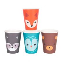 My little day - Set van 8 feestbekertjes - Mini forest animals