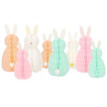 Meri Meri - Paasdecoratie - Honeycomb Bunnies - Set van 8