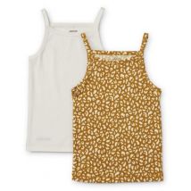 Liewood - Set van 2 Naomi onderhemdjes - Mini leo & golden caramel mix 140/146