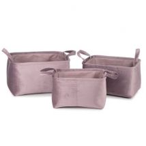 Kidsdepot - Set van 3 velvet mandjes - Billie lavendel