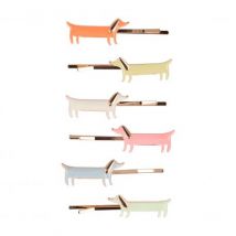 Meri Meri - Set van 6 haarspeldjes - Sausage Dog