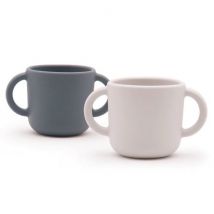 Ekobo - Set van 2 training cup drinkbekers - Cloud / Lagoon