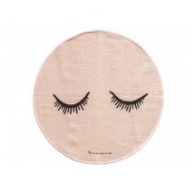 Bloomingville - Girly rond tapijt met slapende oogjes