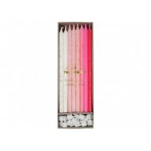 Meri Meri - Set roze verjaardags kaarsen met glitter