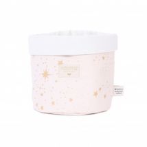 Nobodinoz - Medium Panda mandje - Gold stella & Dream pink
