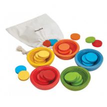 Plan Toys - Houten leerspel - sorteer en tel cups