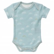 Fresk - Biokatoen romper met korte mouwen - Rainbow ether blue Newborn