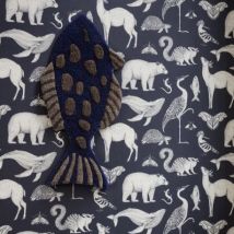 Ferm Living - Blauw behangpapier - dieren - Katie Scott