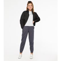 Girls' Dark Grey Jersey Cuffed Joggers New Look