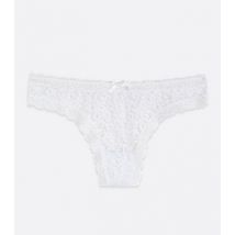 White Leopard Lace Thong New Look