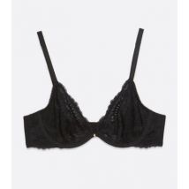 Black Lace Underwired Non Padded Bra New Look