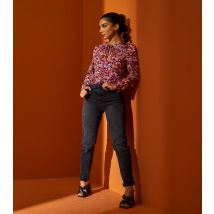 Women's Red Floral Collared Peplum Blouse Urban Bliss New Look