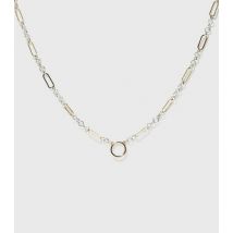 Gold and Silver Ring Pendant Chain Necklace New Look