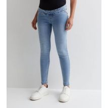 Maternity Pale Blue Over Bump Lift & Shape Emilee Jeggings New Look