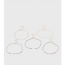 5 Pack Multicoloured Daisy Beaded Chokers New Look