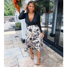 Women's Black Animal Print 2 in 1 Midi Wrap Dress AX Paris New Look