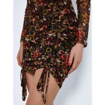 Noisy May Brown Floral Mesh Ruched Mini Skirt New Look