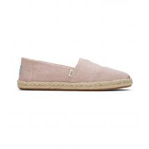 Women's Pale Pink Glitter Canvas Espadrilles Toms New Look