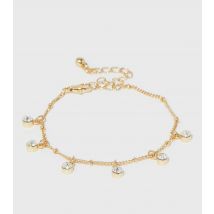 Gold Diamanté Charm Bracelet New Look