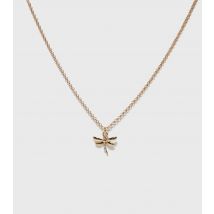 Gold Diamanté Dragonfly Pendant Necklace New Look