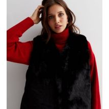 Gini London Black Faux Fur Gilet New Look